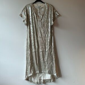 Silver Sequin Midi Dress
